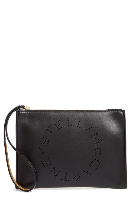 STELLA MCCARTNEY PERFORATED LOGO ALTER NAPPA FAUX LEATHER POUCH,502892W8542
