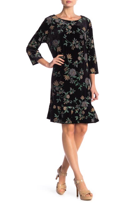 Nina Leonard | Multi-Print Floral Ruffle Dress | HauteLook