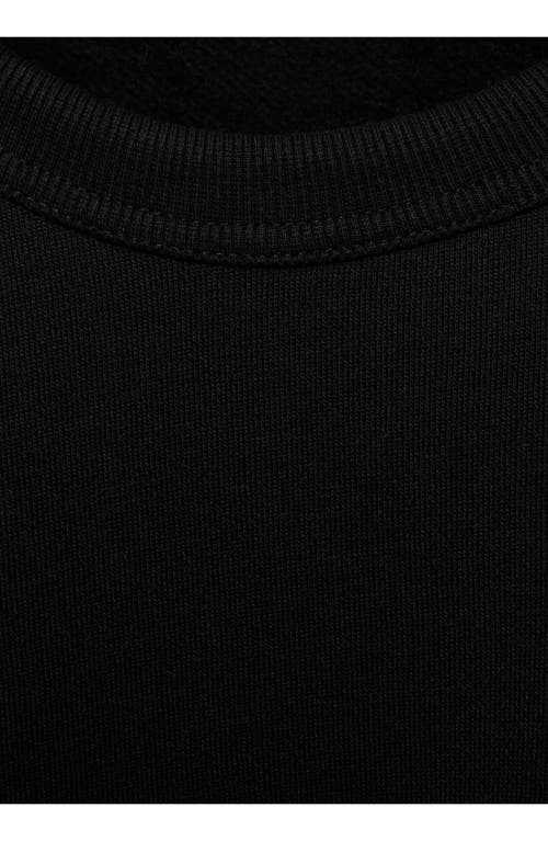 Shop Mango Cotton Blend Sweatshirt In Black