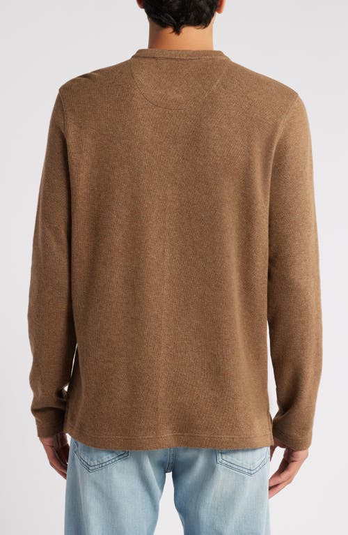 Shop Treasure & Bond Double Knit Henley In Tan Ermine Heather