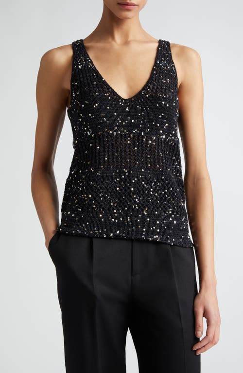 Maria McManus Recycled Sequin Sweater Tank Black at Nordstrom,