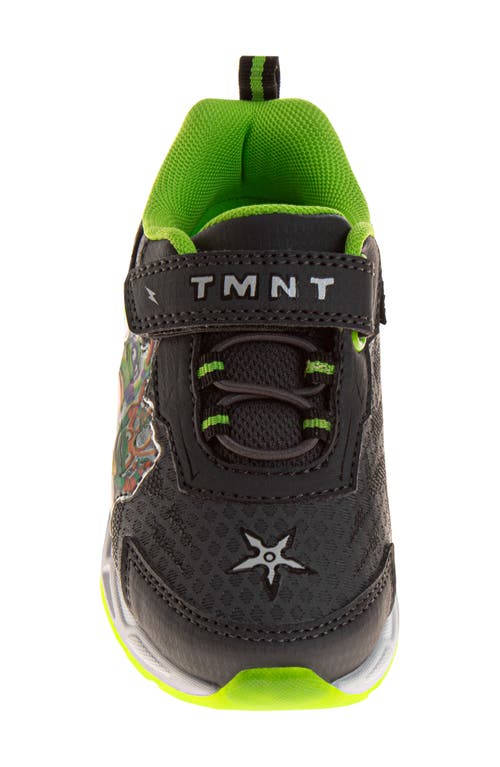 Shop Josmo Kids' Tmnt Light Up Sneaker In Black/lime