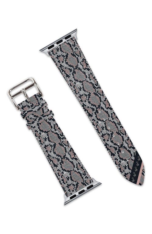 Shop Wristpop Jimmy Snakeskin Print Faux Leather Apple Watch® Watchband In Pink/black