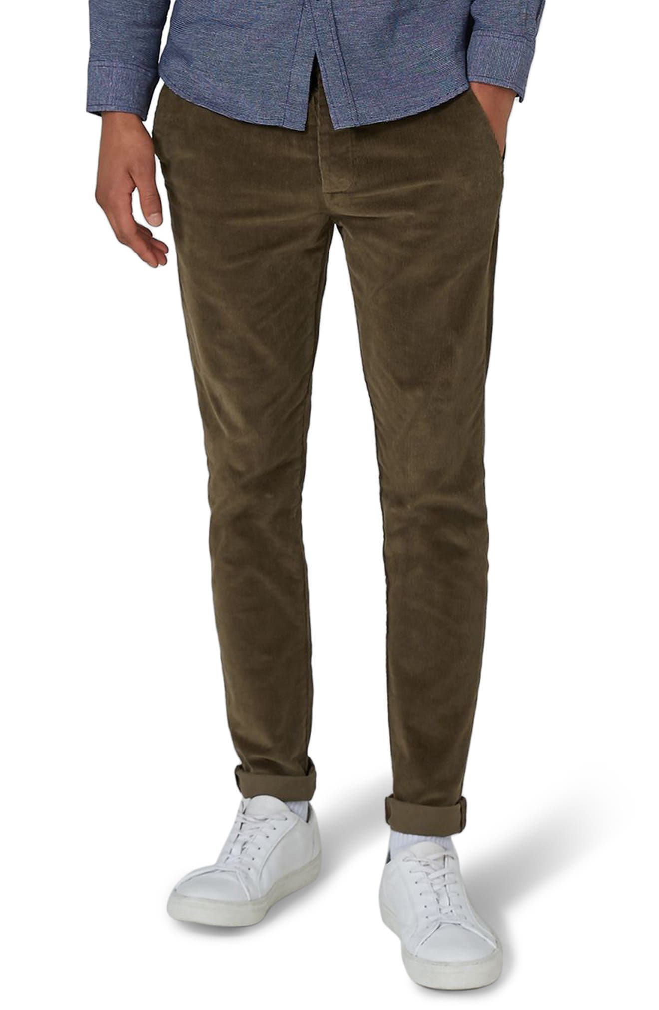 skinny fit corduroy trousers