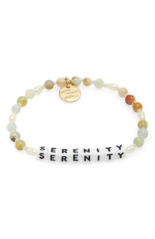 Little Words Project Serenity Beaded Stretch Bracelet in Sage Multi