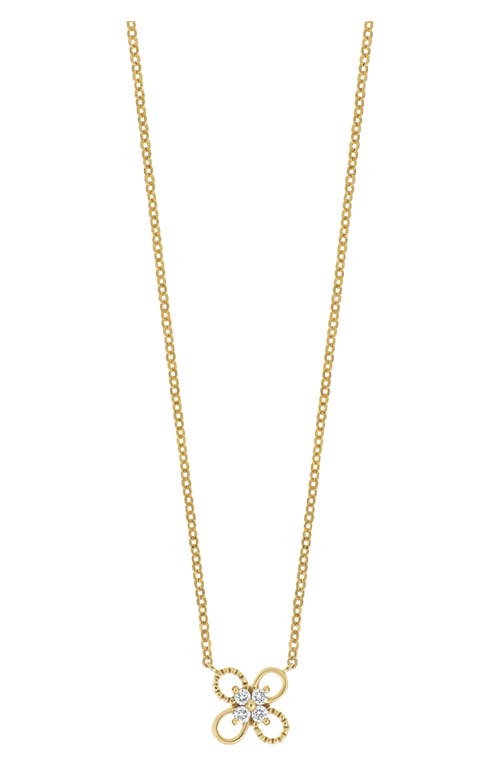 Bony Levy Kids' 18K Gold Diamond Flower Pendant Necklace in 18K Yellow Gold at Nordstrom, Size 15