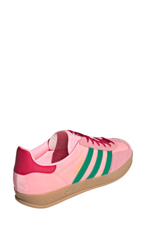 Shop Adidas Originals Adidas Gazelle Indoor Sneaker In Pink/court Green/gum