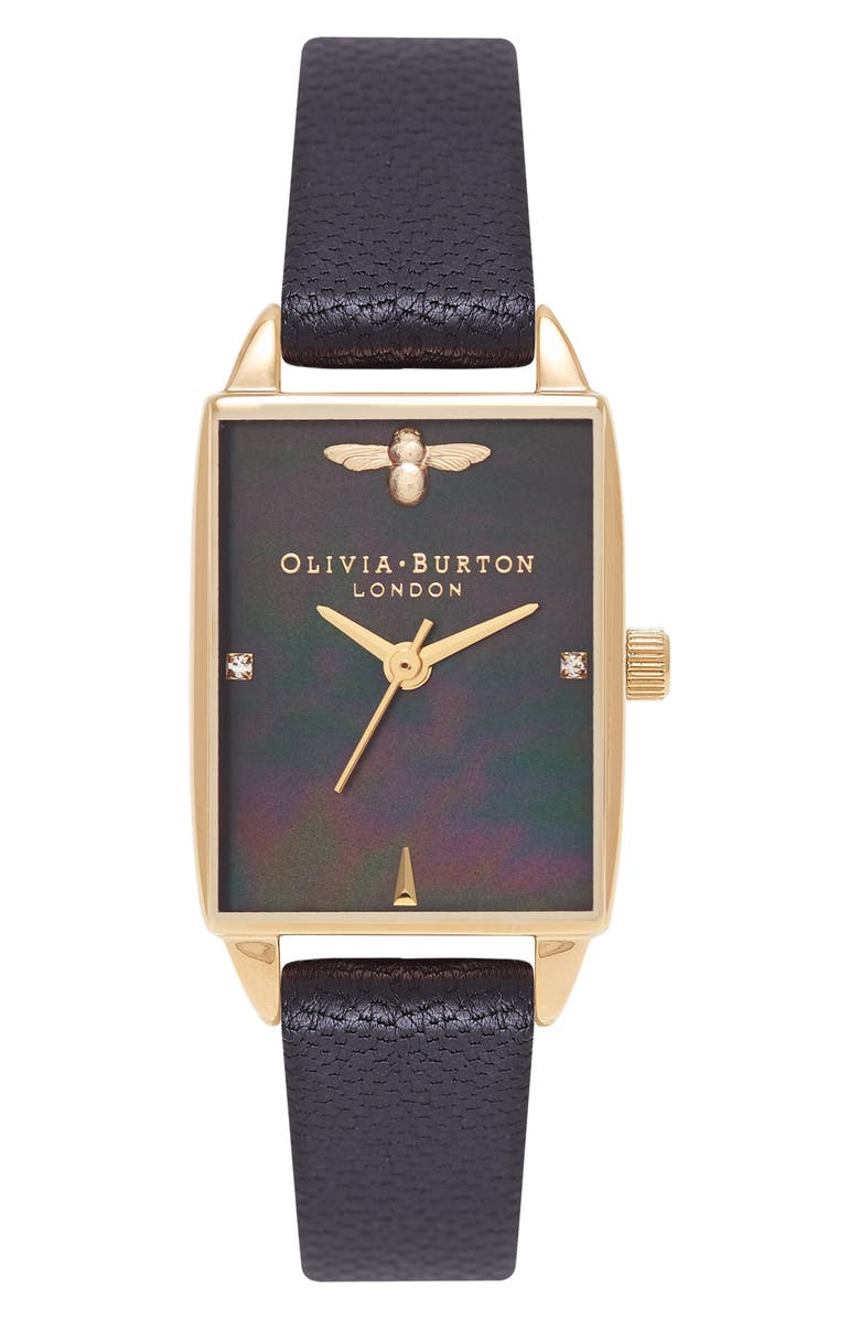 Olivia Burton Beehive Leather Strap Watch 20mm Nordstrom