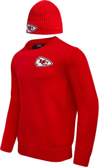 Men's Pro Standard Red Kansas City Chiefs Crewneck Pullover Sweater &  Cuffed Knit Hat Box Gift Set