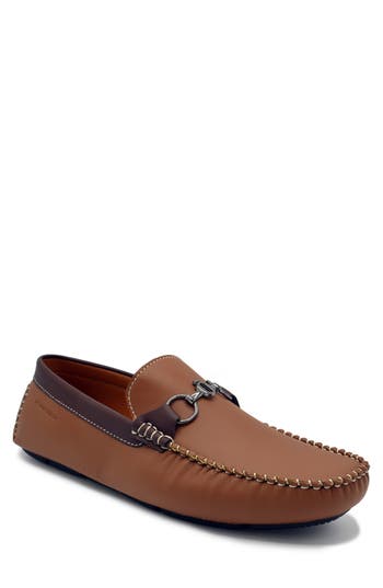 Aston Marc Mens Faux Leather Slip-on Driving Moccasins In Tan