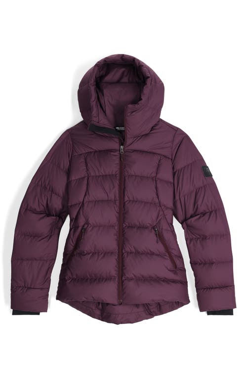 Shop Outdoor Research Coldfront Hooded 700 Fill Power Down Puffer Jacket In Amethyst