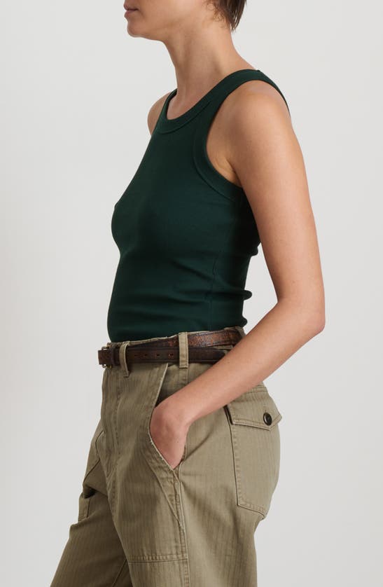 Shop Alex Mill Everyday Rib Tank In Pine Needle