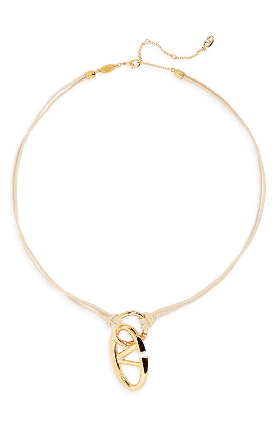 Shop Valentino Vlogo Moon Necklace In 191 Corda