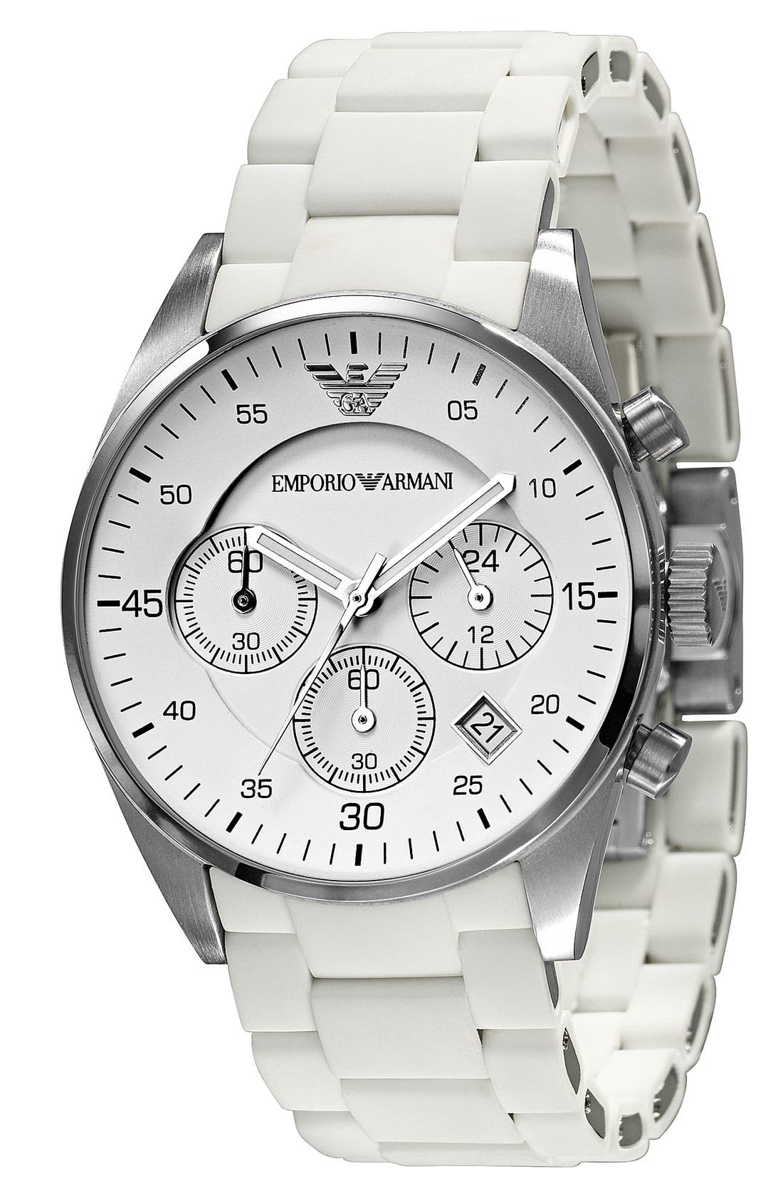 Emporio Armani Ladies' Round Stainless Steel Chronograph Watch, 38mm