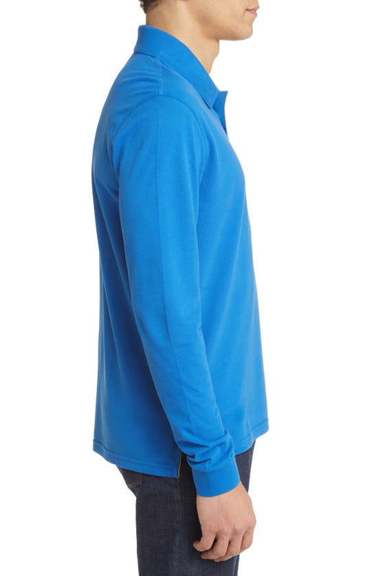 Shop Hugo Boss Boss X Nfl Patlong Long Sleeve Piqué Polo In Los Angeles Rams Bright Blue