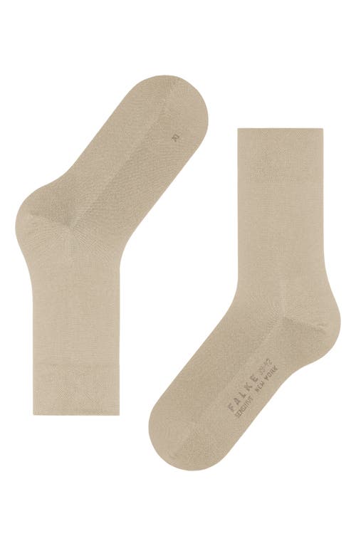 Shop Falke Sensitive New York Crew Socks In Cream