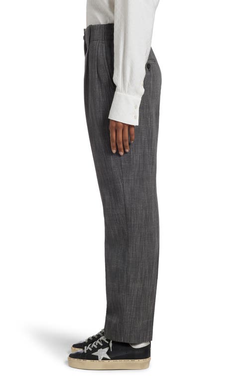 Golden Goose Journey Ws Pant Tapered High Waisted Wool Blend F In Grey/white