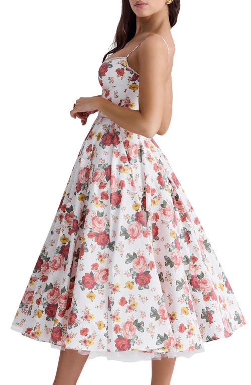 HOUSE OF CB HOUSE OF CB MADEMOISELLE BUSTIER STRETCH SATIN MIDI DRESS 