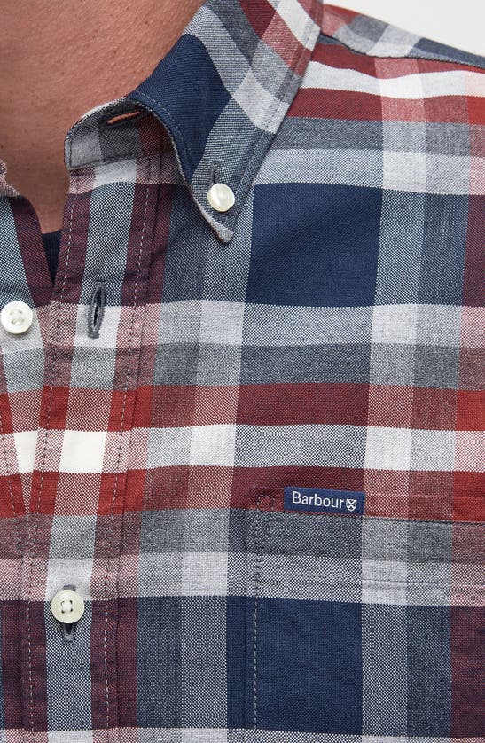 Shop Barbour Bownmont Plaid Button-down Shirt In Fired Brick