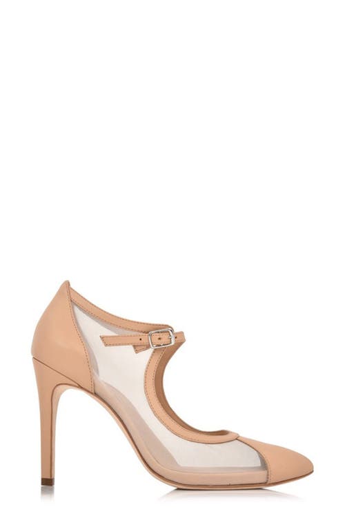 Joan Oloff Rebecca Mesh Pump In Beige Lux Nappa/mesh