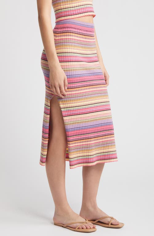 Shop Rip Curl Palapa Rib Midi Skirt In Pink Multi