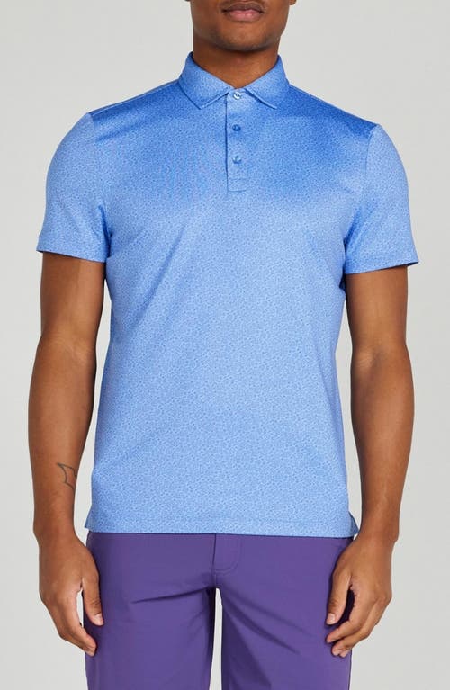 Redvanly Kimbell Floral Performance Golf Polo in Bleu 