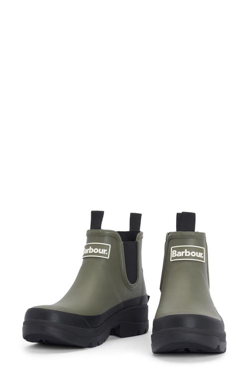 Shop Barbour Nimbus Waterproof Chelsea Rain Boot In Olive Green/black