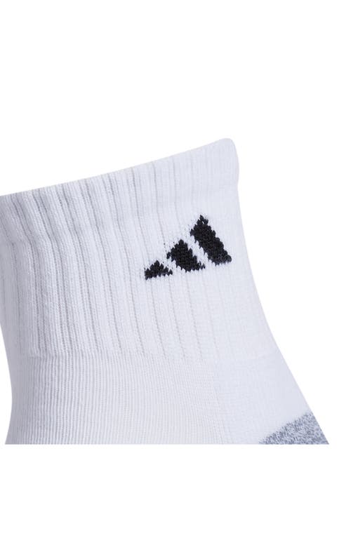 Shop Adidas Originals Adidas Climacool 3-pack Quarter Length Socks In White/grey/indigo Blue