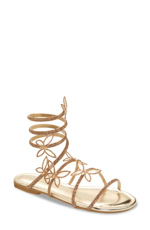 Azalea Wang Albus Ankle Wrap Sandal In Gold