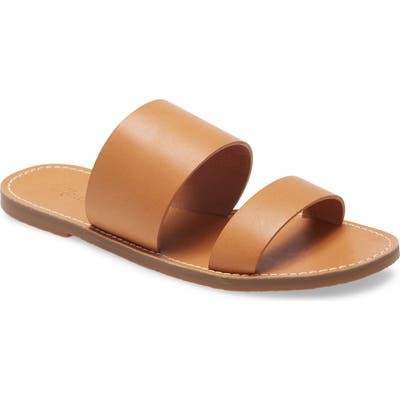 Madewell The Boardwalk Double Strap Slide Sandal, Brown