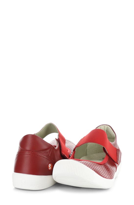 Softinos By Fly London Iglu Mary Jane Flat In Red Smooth Leather