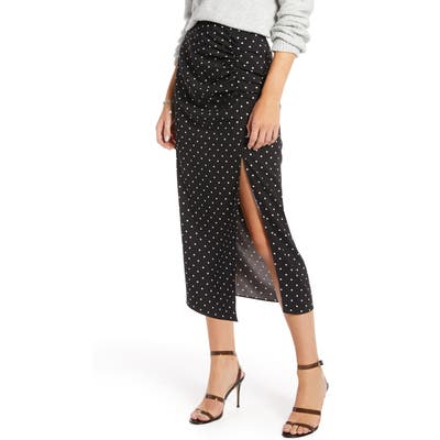 Something Navy Shirred Slip Skirt, Black (Nordstrom Exclusive)