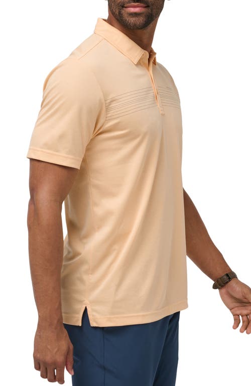 Shop Travismathew Cliff Driver Chest Stripe Piqué Polo In Apricot