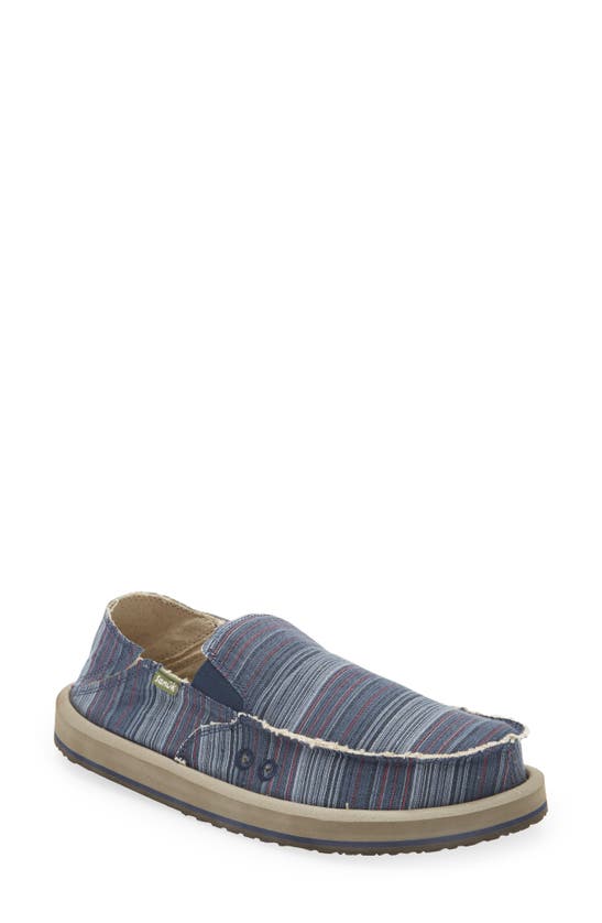 Sanuk Slip-on Sneaker In Indigo Stripe