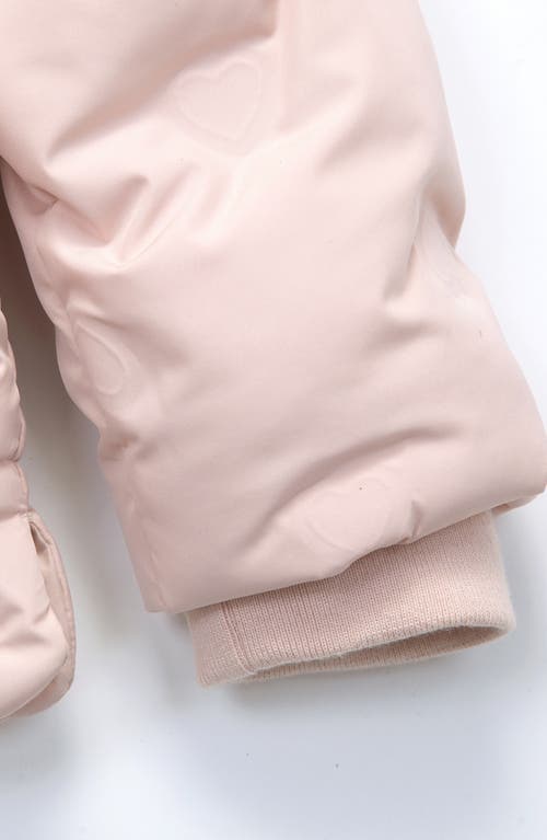 Rokka&rolla Baby Fleece Lined Heart Pattern Puffer Jacket In Pink