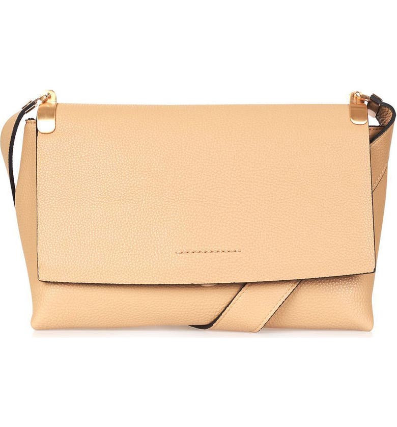 TOPSHOP Olney Faux Leather Crossbody, Main, color, CAMEL