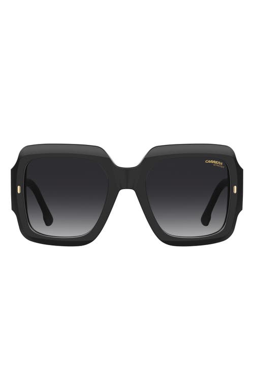 54mm Gradient Rectangular Sunglasses in Black/Grey Shaded