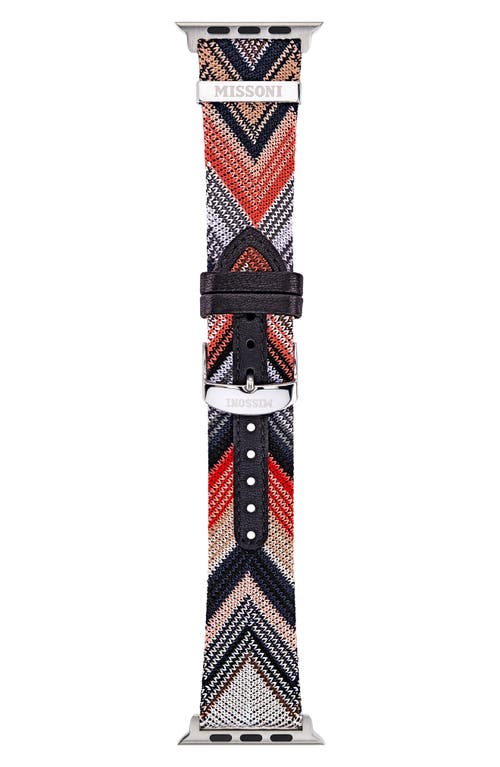 Missoni Authentic Zigzag Knit 24mm Apple Watch® Watchband In Black Multi