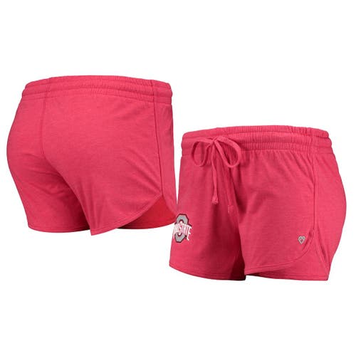 Women's Colosseum Heathered Scarlet Ohio State Buckeyes Simone Lounge Shorts in Heather Red