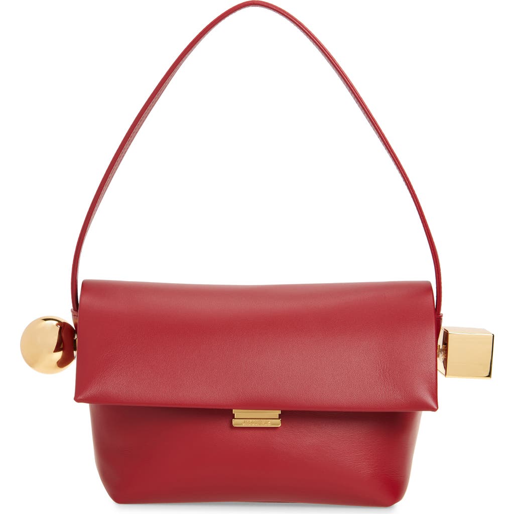 Jacquemus Le Rond Carré Logo Detailed Shoulder Bag In Dark Red 480