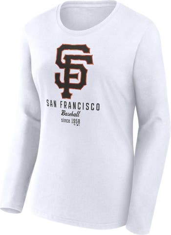 Women's Fanatics Branded White San Francisco Giants Lightweight Fitted Long Sleeve T-Shirt