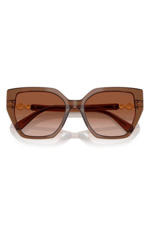 Swarovski Constella 56mm Polarized Irregular Sunglasses In Brown Gradient