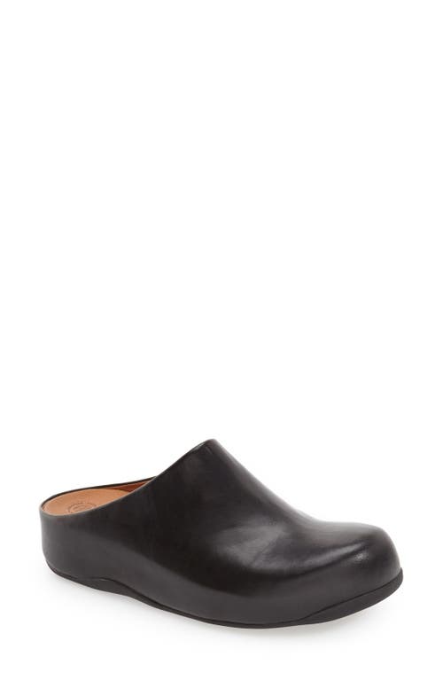 FitFlop 'Shuv&trade;' Leather Clog in Black