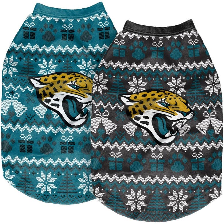 Foco Jacksonville Jaguars Reversible Holiday Dog Jumper In Black