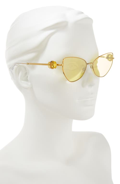 Swarovski 57mm Irregular Butterfly Sunglasses In Gold Brown