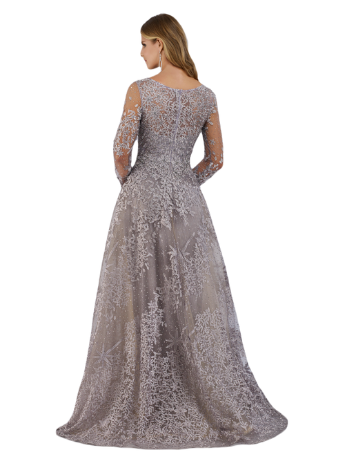 Shop Lara New York Long Sleeves Ballgown Fully Embellished In Stone