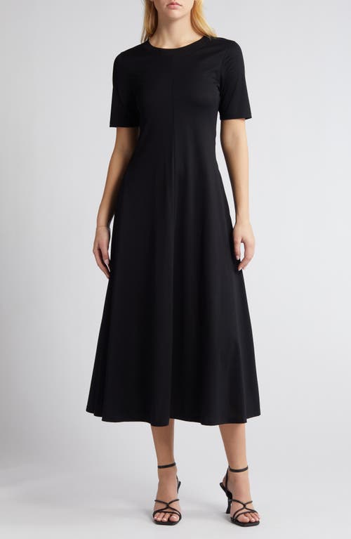 Hailey Cotton Blend T-Shirt Dress in Black