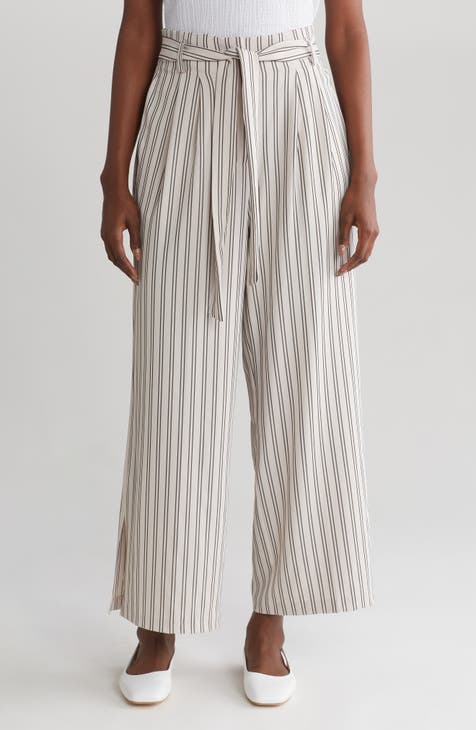 Pinstripe Tie Waist Pants