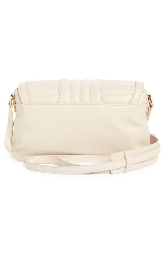 Shop Love Moschino Borsa Quilted Faux Leather Shoulder Bag In Ivory