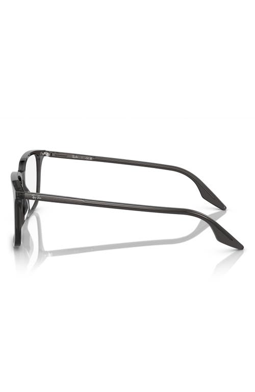 Ray Ban Ray-ban 55mm Rectangular Optical Glasses In Transparent Grey